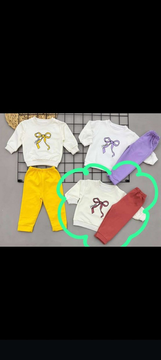 Gri Nakışlı Fiyonk Detaylı Bebek Takımı - Görsel 5