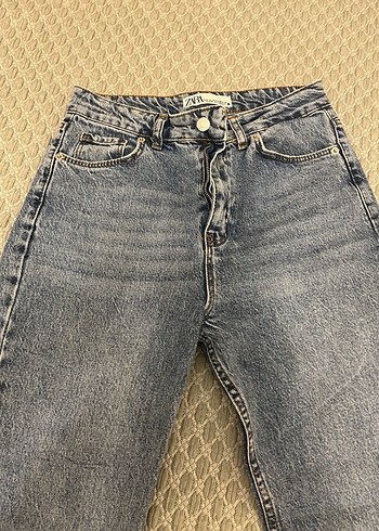36 Beden Kadın Gri Mavi Denim Pantolon