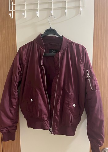Bordo bomber Kadın Ceket