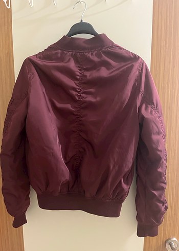 Bershka Bordo bomber Kadın Ceket