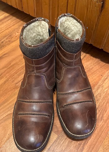 Kahverengi Deri Erkek Botları, Tokalı, Sıcak Astarlı - Görsel 3