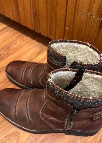 Kahverengi Deri Erkek Botları, Tokalı, Sıcak Astarlı - Görsel 2