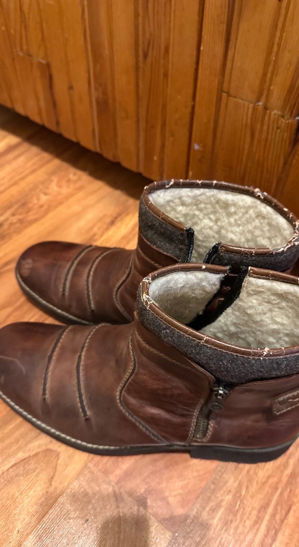 Kahverengi Deri Erkek Botları, Tokalı, Sıcak Astarlı - Görsel 2