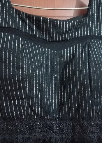 Siyah Piliseli Midi Abiye Elbise - Görsel 2