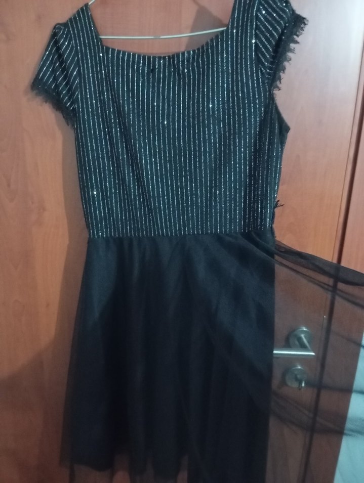 Siyah Piliseli Midi Abiye Elbise - Görsel 3