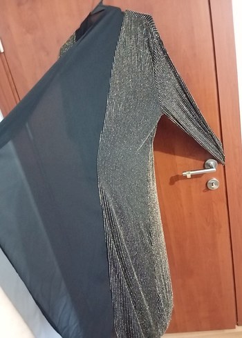 Altın Renk Çizgili Uzun Kadın Hırka - Görsel 3