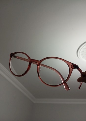 Koyu Şeffaf Pembe Kadın Gözlüğü Ve Fermuarlı Kılıflı - Görsel 3