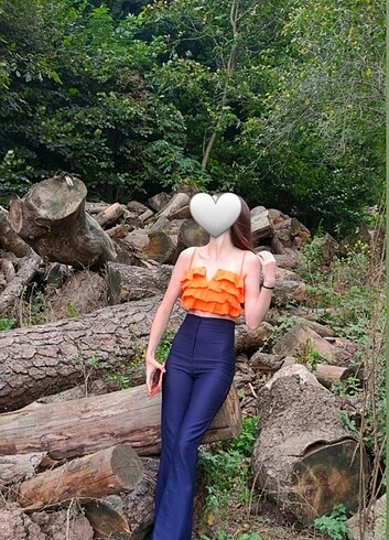 Fırfırlı dokuma crop 
