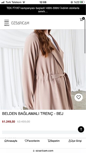 m Beden Trenç özsarıçam