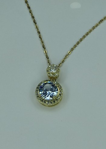 Zincir Detaylı Altın Renkli Midi Kolye - Görsel 2