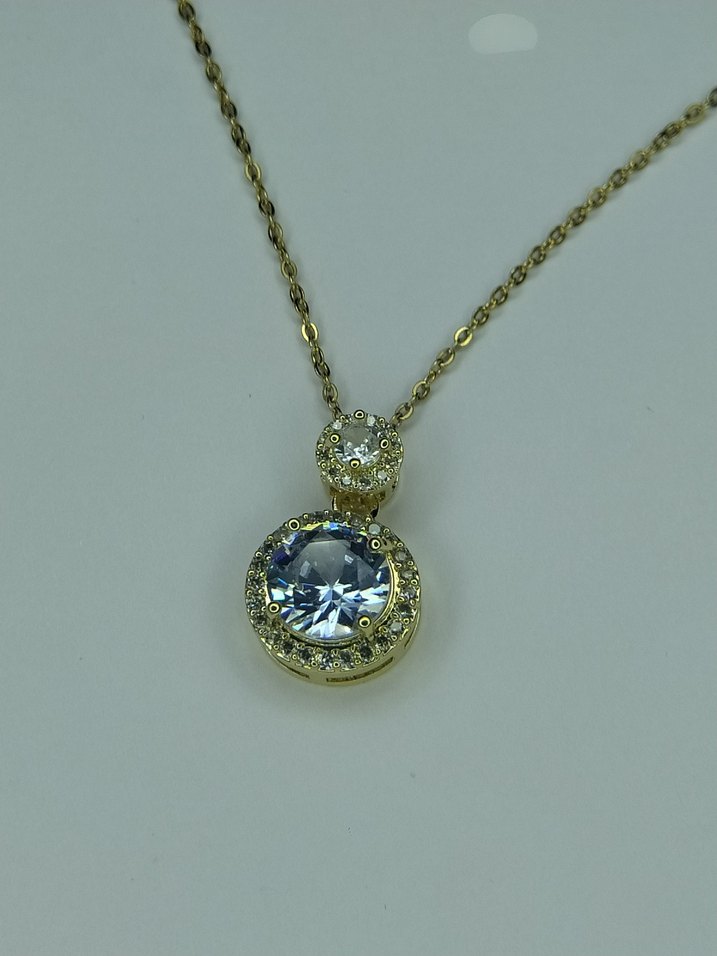 Zincir Detaylı Altın Renkli Midi Kolye - Görsel 2