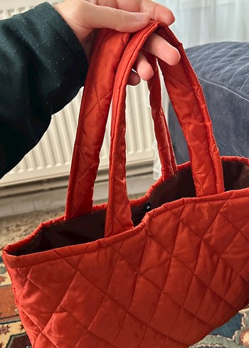 Kiremit Rengi Özel Dikim Çıtçıtlı Kadın Çantası - Görsel 3