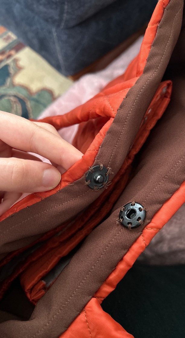 Kiremit Rengi Özel Dikim Çıtçıtlı Kadın Çantası - Görsel 4