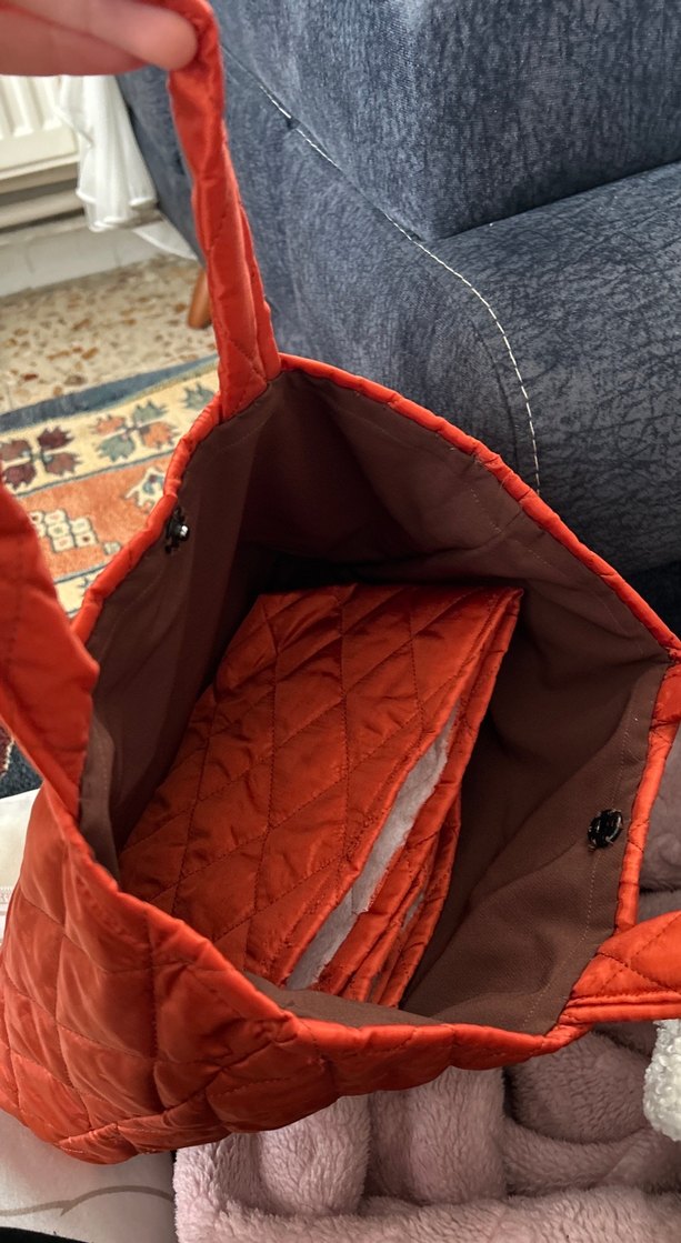 Kiremit Rengi Özel Dikim Çıtçıtlı Kadın Çantası - Görsel 2