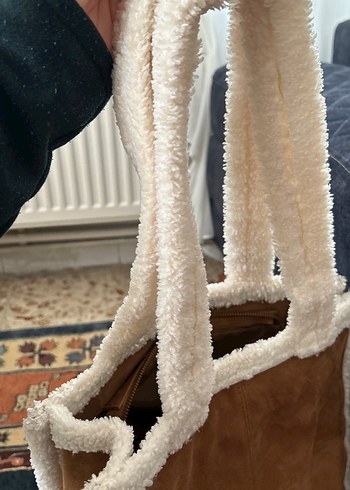 Lcw Kahverengi Süet Kürklü Kadın Çanta - Görsel 4