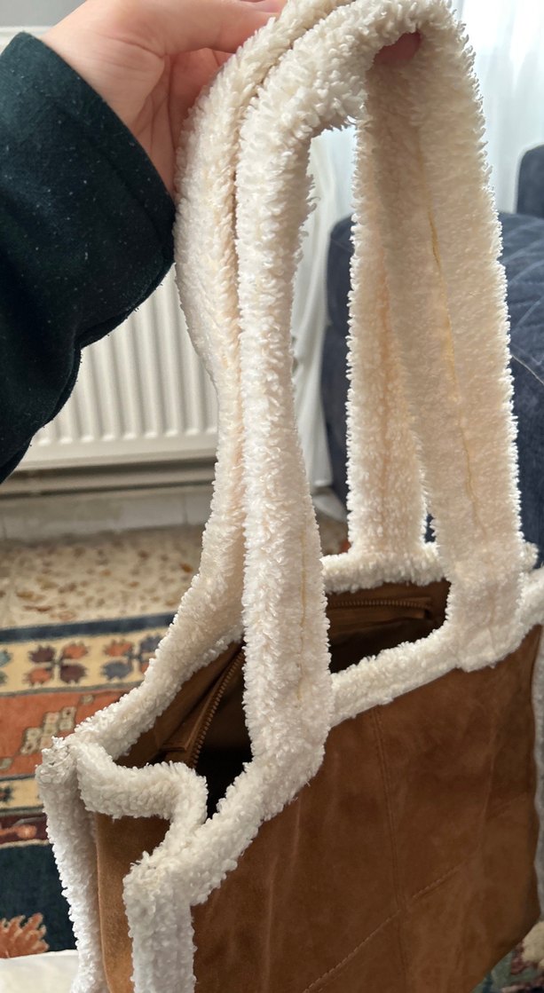 Lcw Kahverengi Süet Kürklü Kadın Çanta - Görsel 4