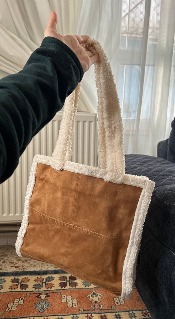 Lcw Kahverengi Süet Kürklü Kadın Çanta - Görsel 2