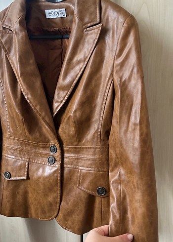 Vintage Deri Ceket Kadın - Görsel 4