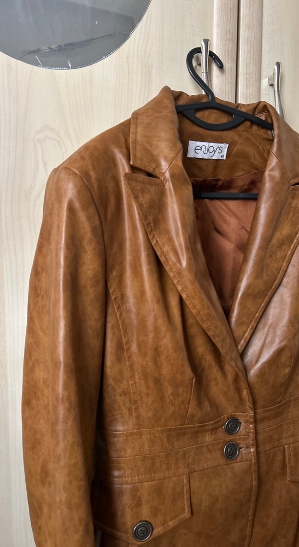 Vintage Deri Ceket Kadın - Görsel 2