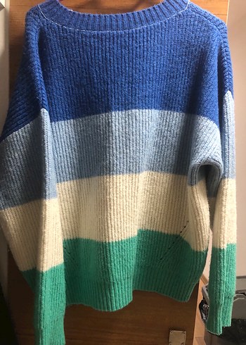 Çok Renkli Triko Kadın Kazak - Görsel 2