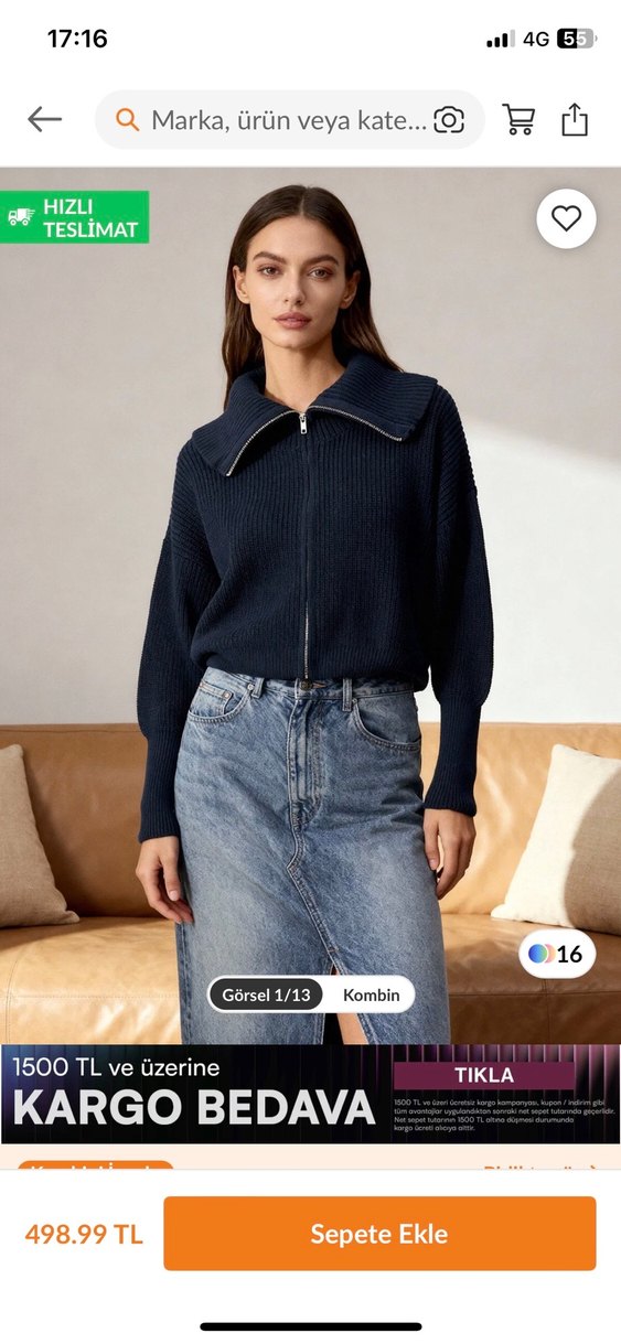 Koyu Gri Kadın Yünlü Triko Hırka - Görsel 5