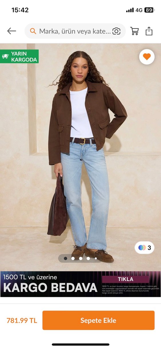 Kahverengi kot ceket - Görsel 4