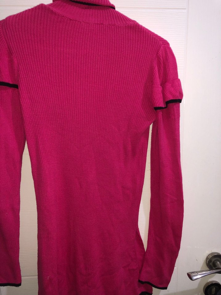 Pembe Balıkçı Yaka Triko Kadın Kazak - Görsel 2