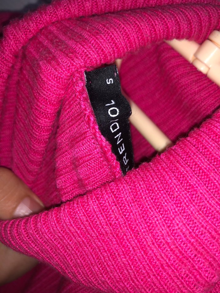 Pembe Balıkçı Yaka Triko Kadın Kazak - Görsel 3