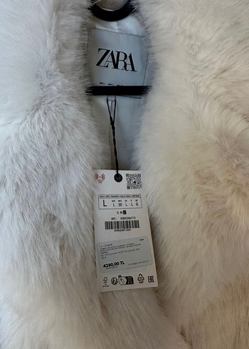 Beyaz Kadın Suni Kürk Palto - ZARA - Görsel 2