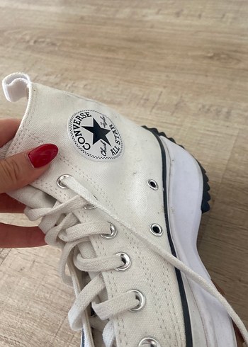 Converse Beyaz Bağcıklı Kadın Sneakers Wedge Topuklu