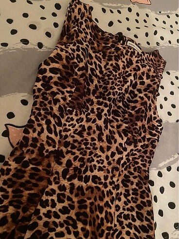 xs Beden Bershka Leopar Desenli Mini Elbise