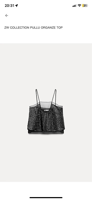 Zara Pullu Askılı Top