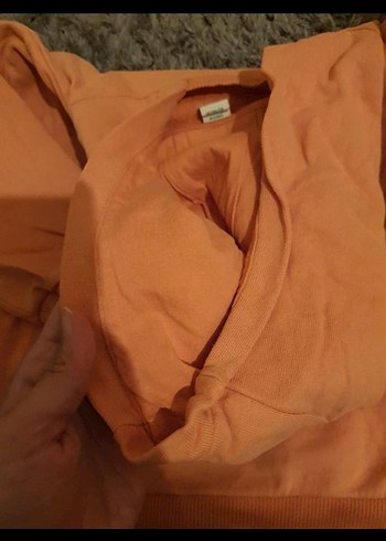 Kız Çocuk Kapüşonlu Kahverengi Sweatshirt - Görsel 7