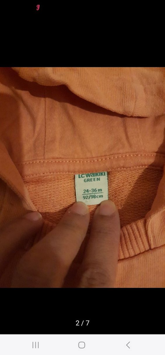 Kız Çocuk Kapüşonlu Kahverengi Sweatshirt - Görsel 2