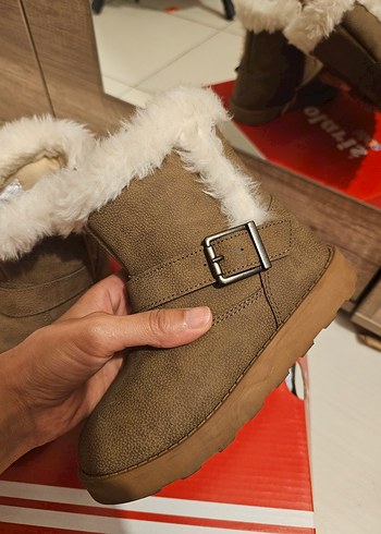 Kız Çocuk Gri Tüylü Street Wear Bot - Görsel 3