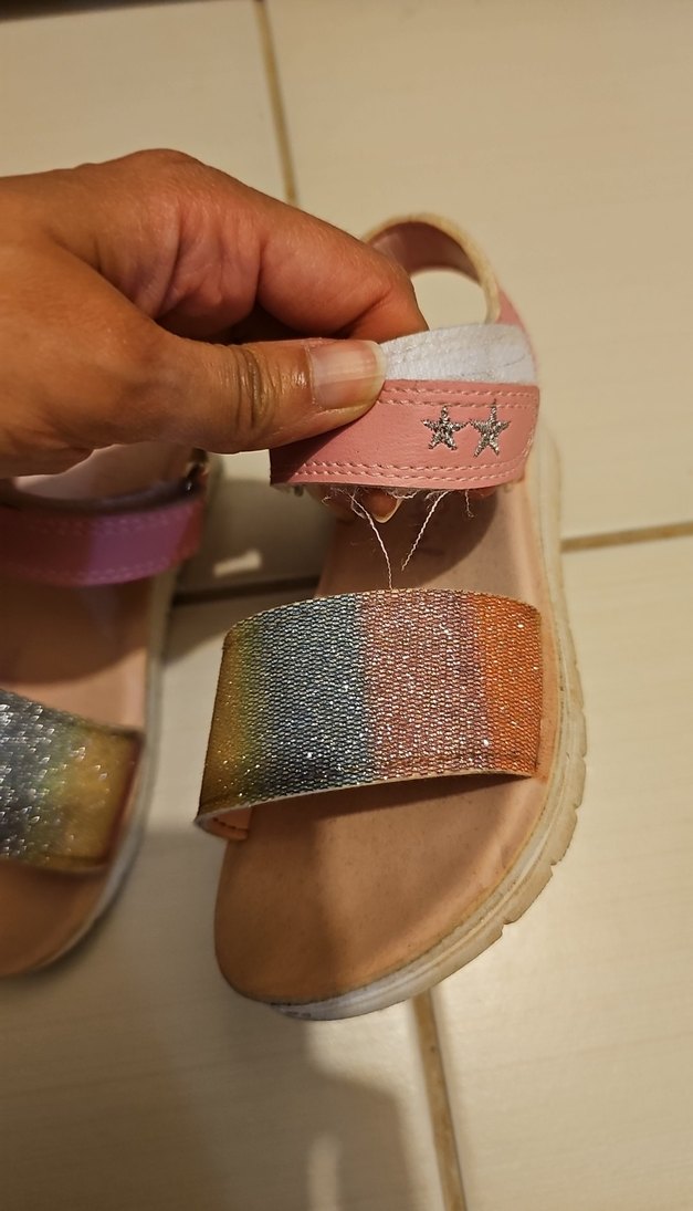 Kız Çocuk Çok Renkli Simli Bohem Sandalet - Görsel 2