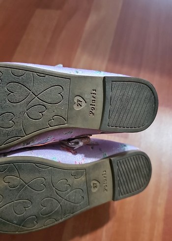 Kız Çocuk Mor Çiçekli Tokalı Babet - Görsel 2