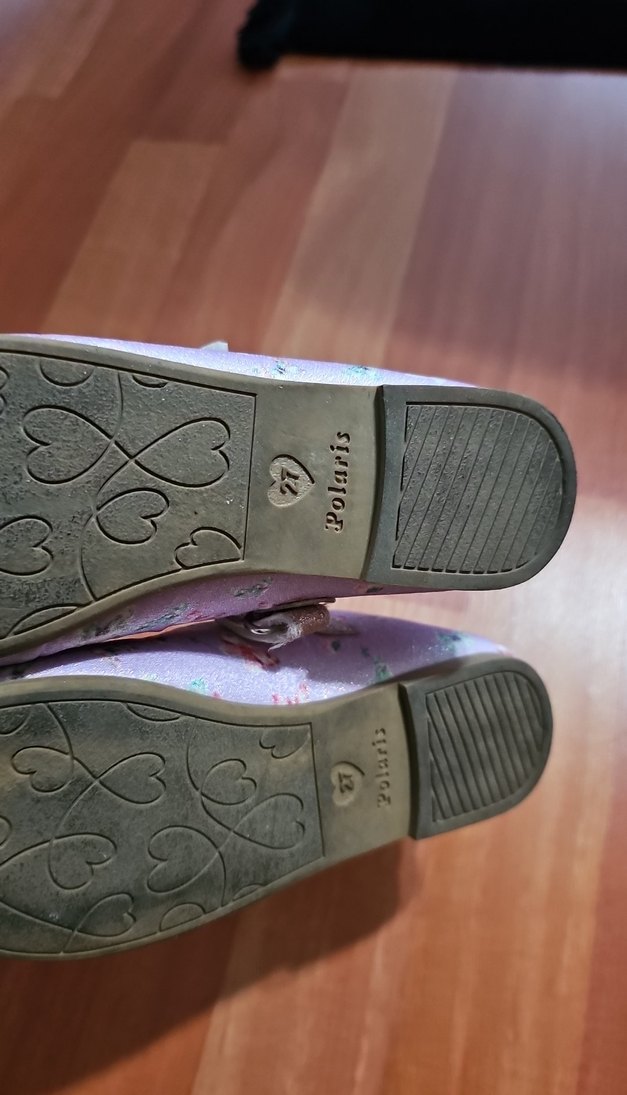 Kız Çocuk Mor Çiçekli Tokalı Babet - Görsel 2