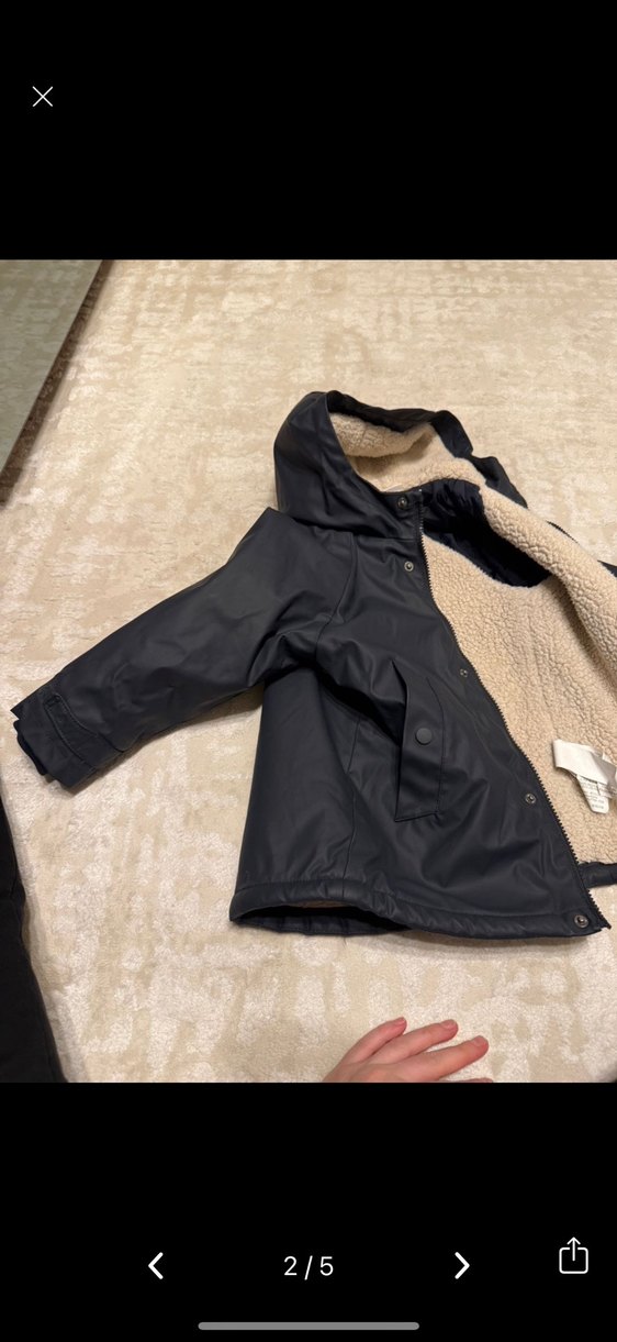 Kapüşonlu Erkek Çocuk lacivert Kaban - Görsel 2