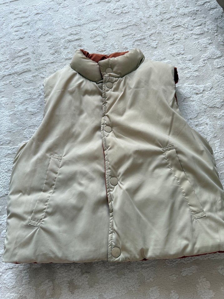 Düğmeli çift taraflı zara Yelek - Görsel 3