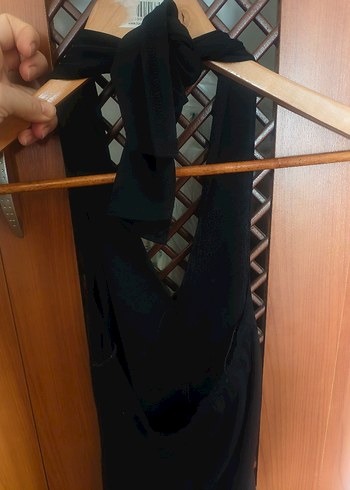 Siyah Kemerli Uzun Kadın Tulum - Görsel 2