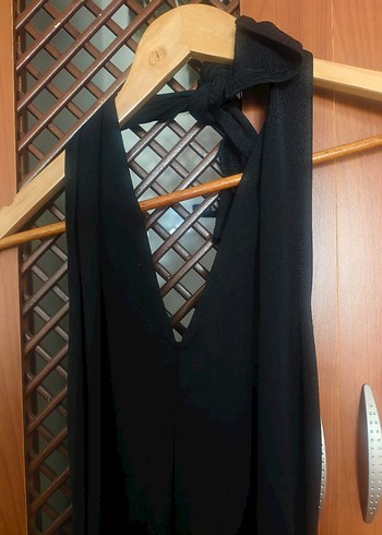 Siyah Kemerli Uzun Kadın Tulum - Görsel 3