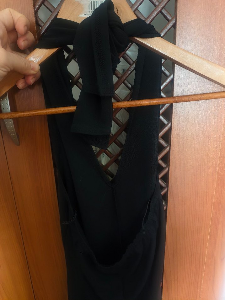 Siyah Kemerli Uzun Kadın Tulum - Görsel 2