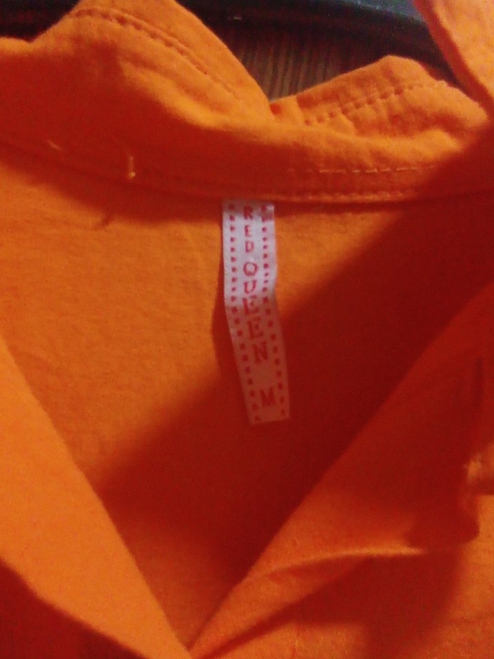 Düğmeli Turuncu Kadın Gömlek - Görsel 4