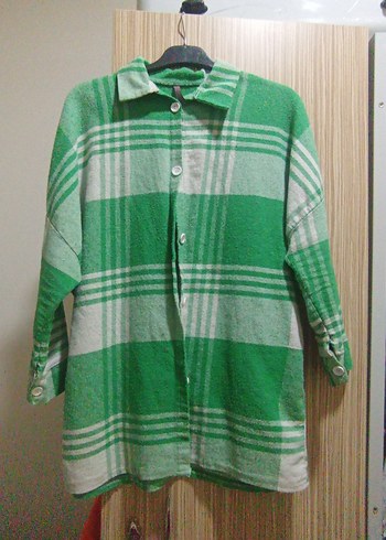 Düğmeli Yeşil Kadın oduncu gömlek - Görsel 4