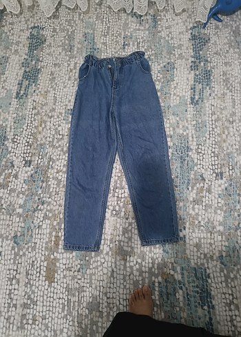 Kadın Mavi Loose Fit Kot Pantolon - Görsel 3