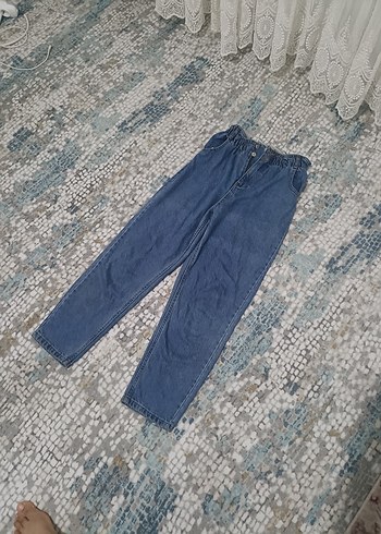 Kadın Mavi Loose Fit Kot Pantolon - Görsel 2