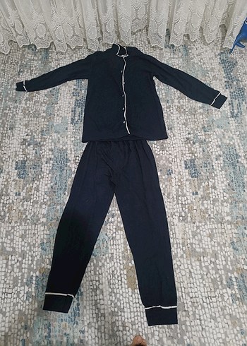 Kadın Lacivert Uzun Kollu Pijama Takımı - Görsel 3