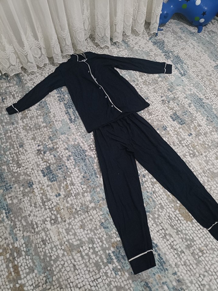 Kadın Lacivert Uzun Kollu Pijama Takımı - Görsel 2