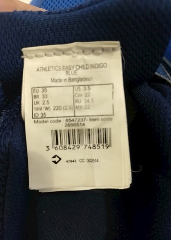 35 Beden Kalenji Erkek Çocuk Mavi Cırtlı Spor Ayakkabı